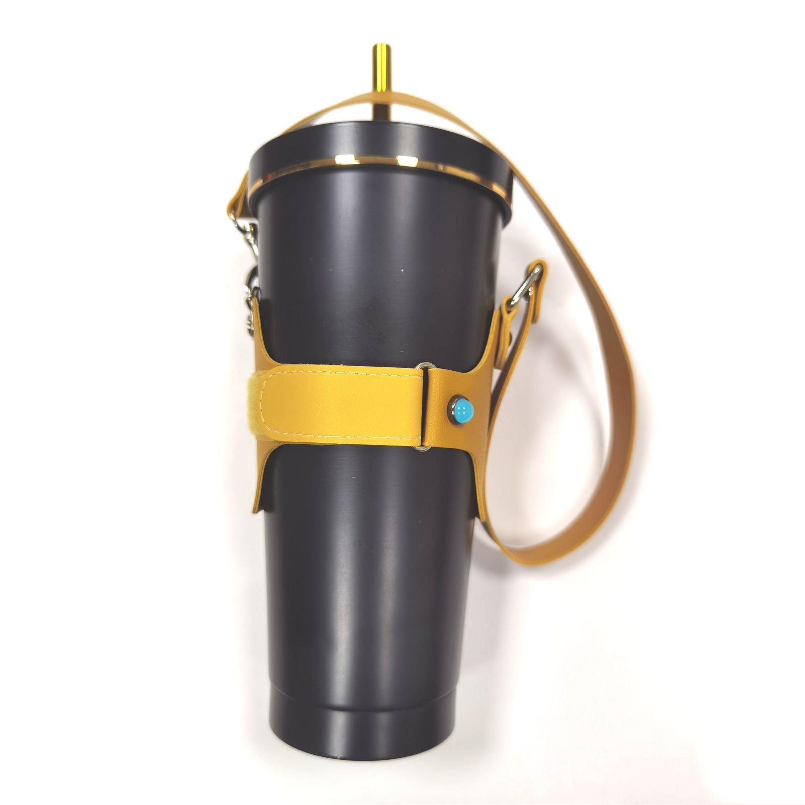 Wholesale Portable Coffee Accessories Adjustable PU Leather Non-slip Cup Holder
